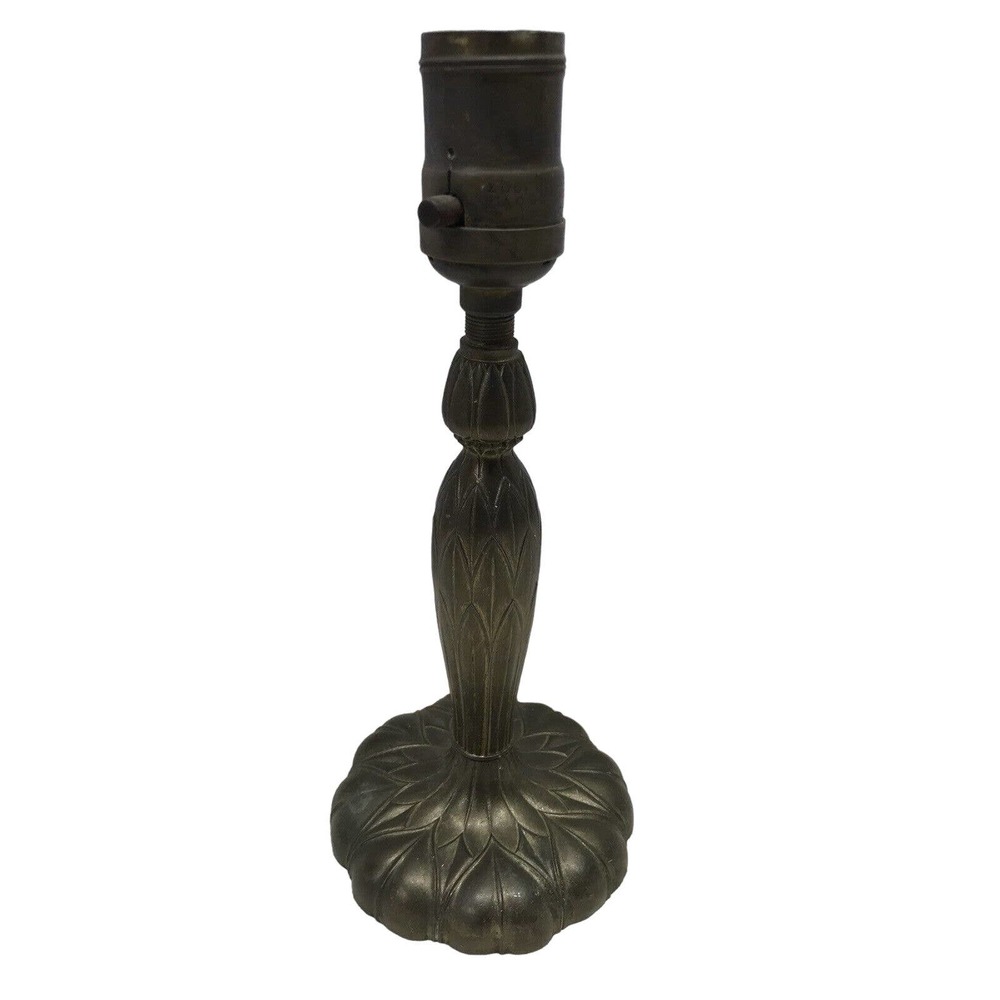 PAIRPOINT ANTIQUE 10" ART NOUVEAU LAMP BASE W/ BRONZE FINISH - SIGNED - C3064